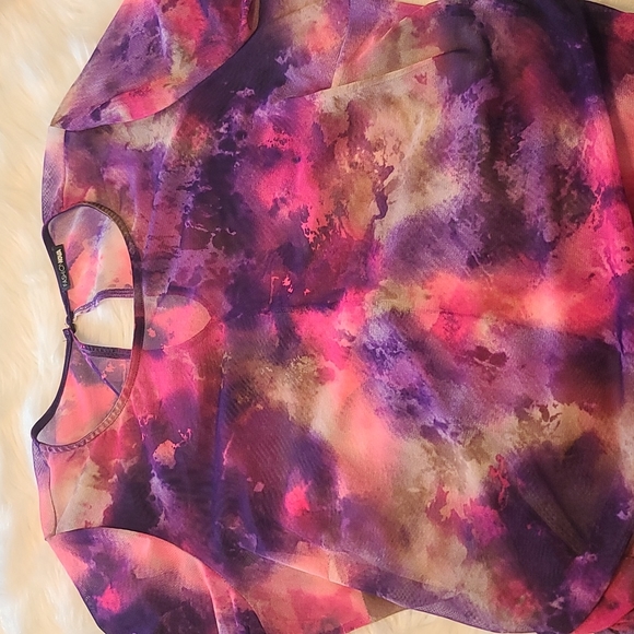 Pink Purple Mesh Dress Size 3x - Picture 1 of 6